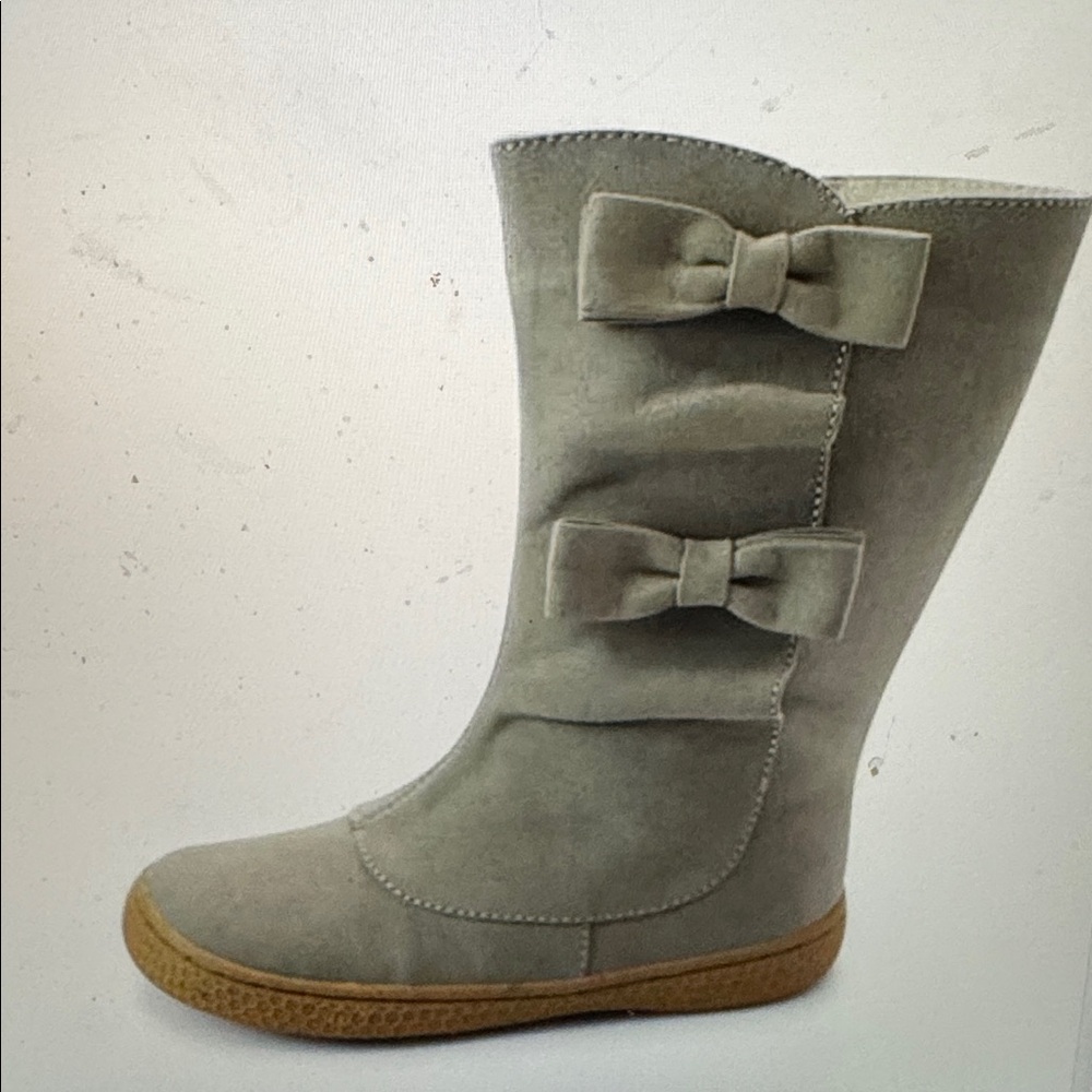 Live & LUCA Bobbie Neve  Boots, gray suede Size 10  bows